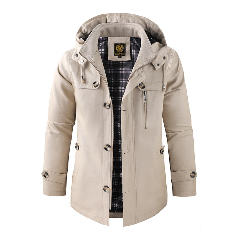 Street-Wave Hooded Jacket With Detachable Hood For Modern Men Elegant Structured Design And Versatile Comfort