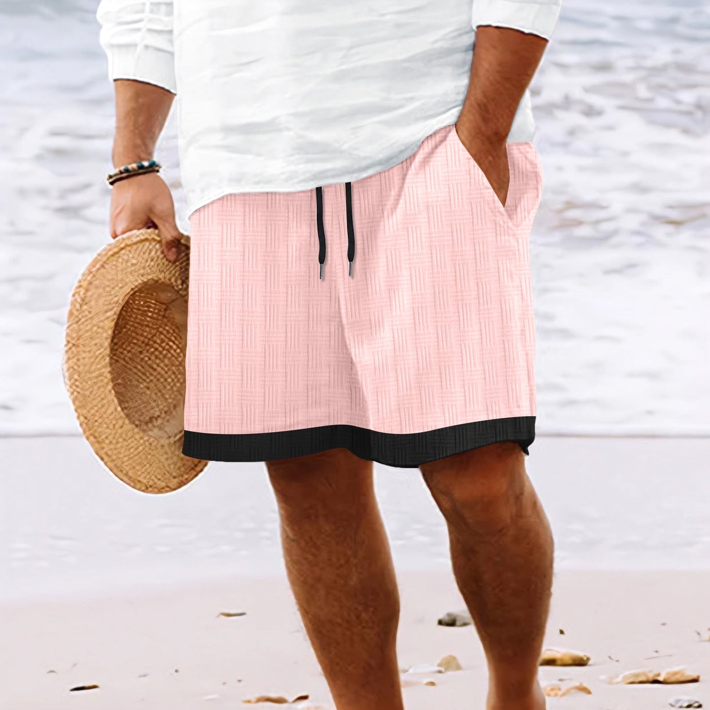Street-Wave Men's Relaxed Fit Casual Shorts With Elastic Drawstring Waist
