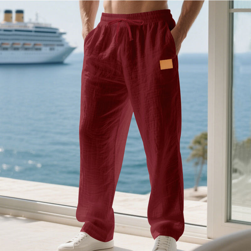 Streetwave Mens Lightweight Linen Summer Pants Breathable Comfort For Warm Weather