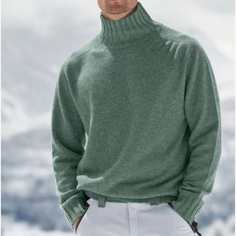 Streetwave Mens Wool Turtleneck Sweater With Structured Details For Cold Weather Comfort
