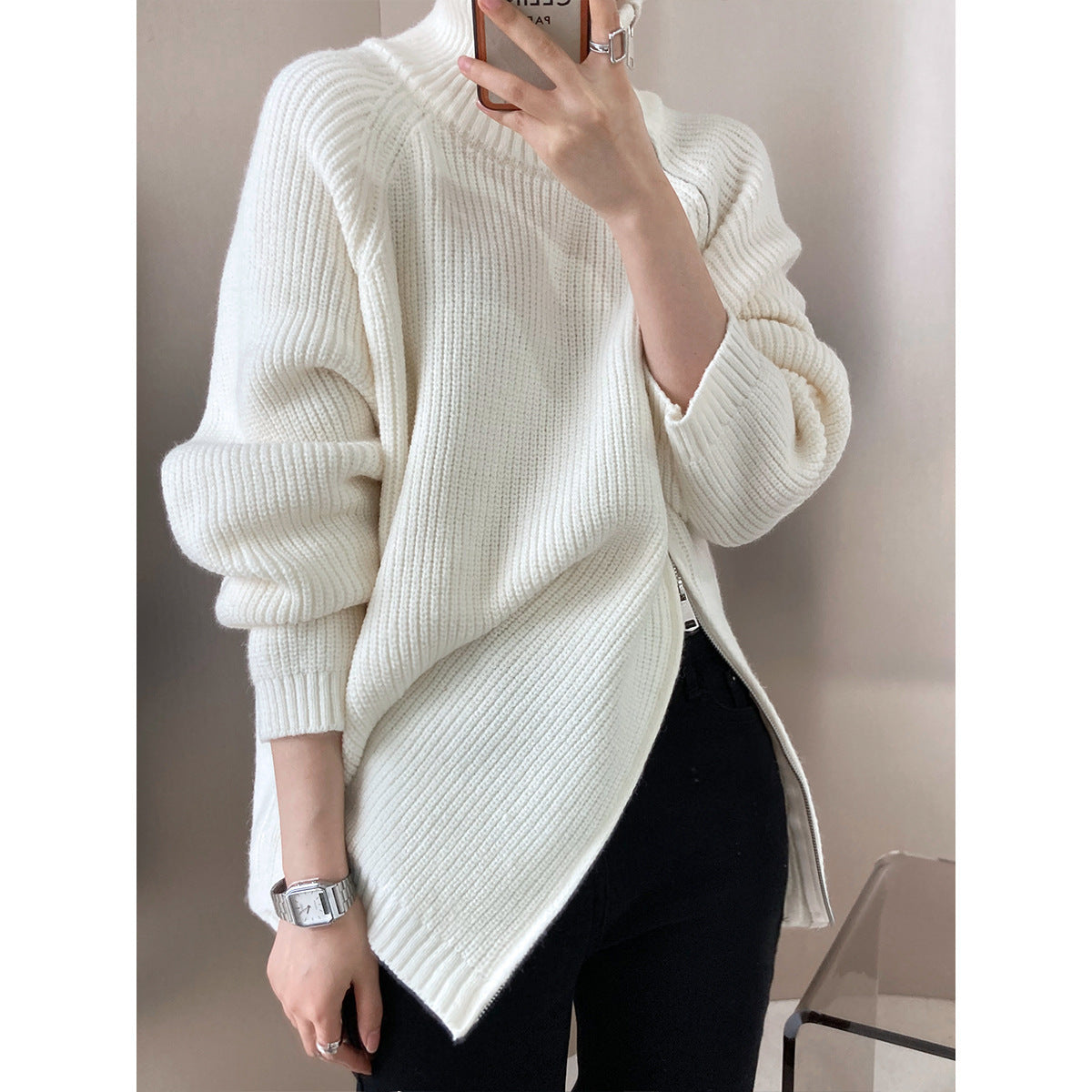 Streetwave Plus Size Turtleneck Knit Sweater Oversized Cozy Knitwear For Women Warm Winter Style