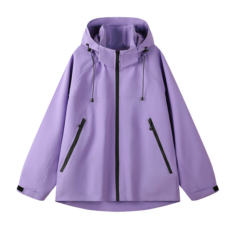 Street-wave Womens Technical Outdoor Jacket Waterproof With Adjustable Hood And Zip Pockets