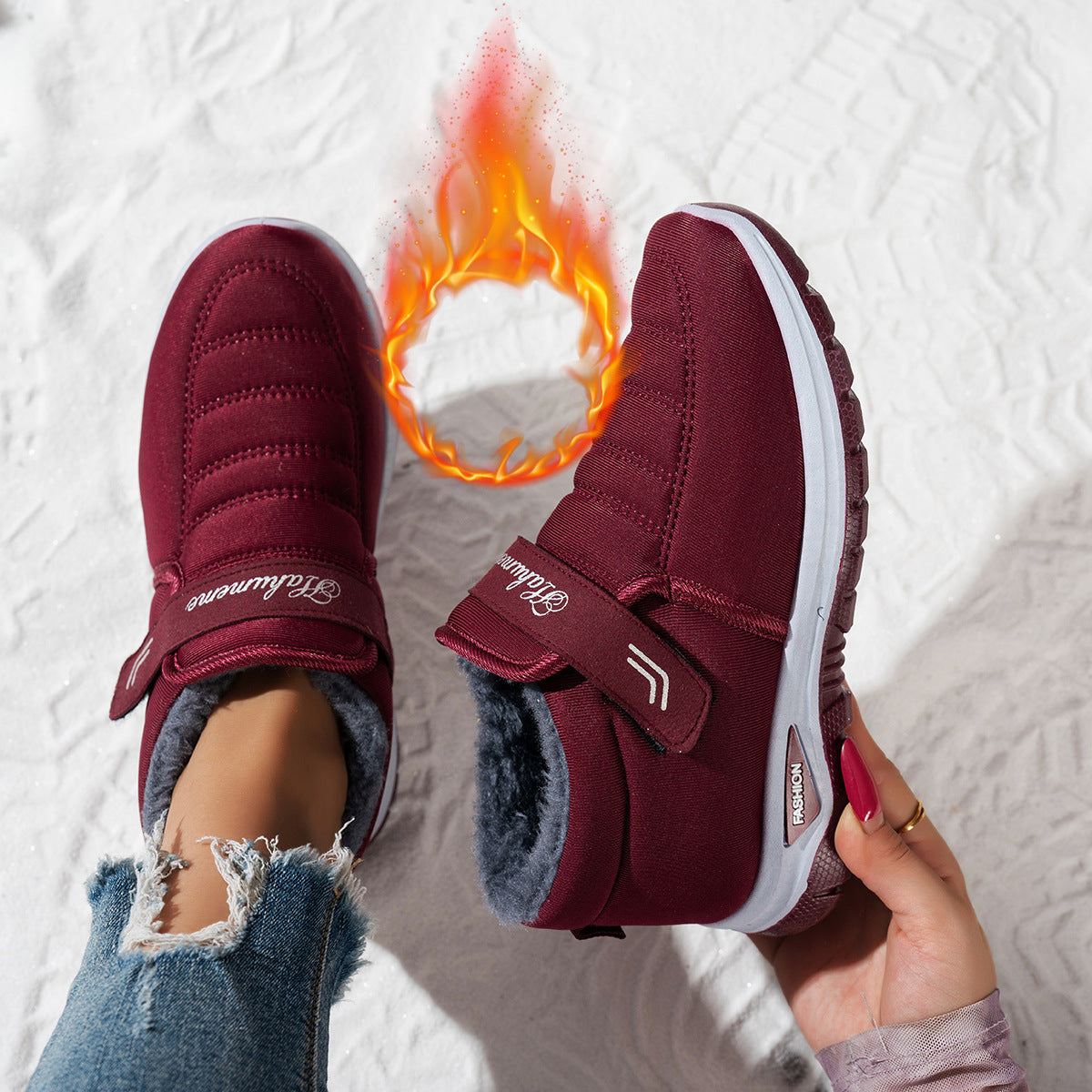 Street-wave Women Fleece Lined Sneakers For Warmth And Comfort In Cold Weather Winter Wear