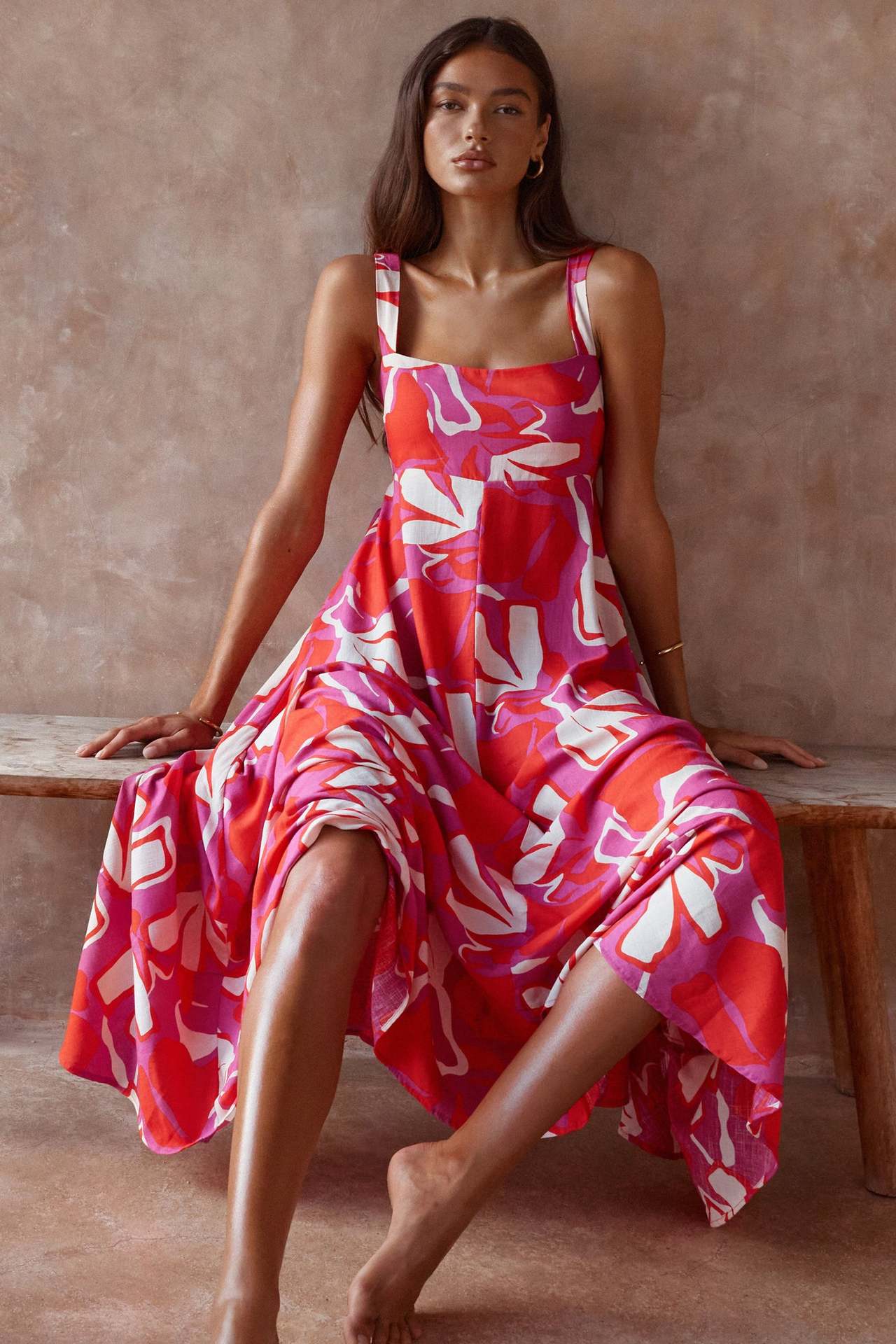 Streetwave Floral Maxi Dress For Women With Adjustable Spaghetti Straps Breathable Summer Comfort