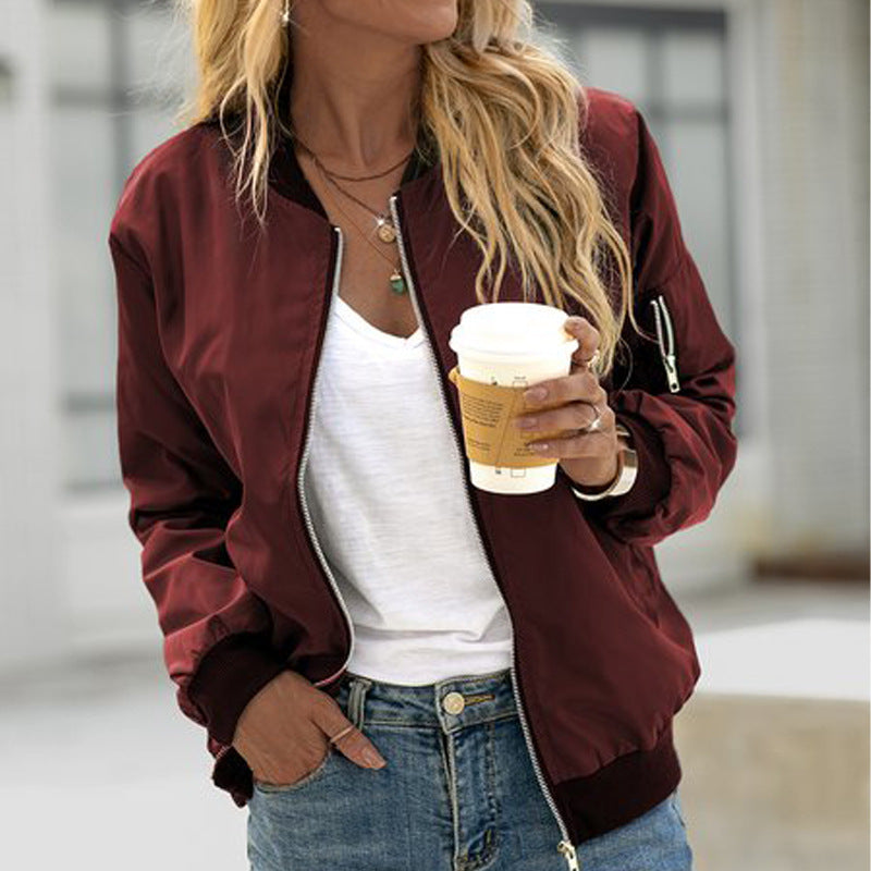 Streetwave Womens Bomber Jacket With Practical Side Pockets Trendy Casual Comfort