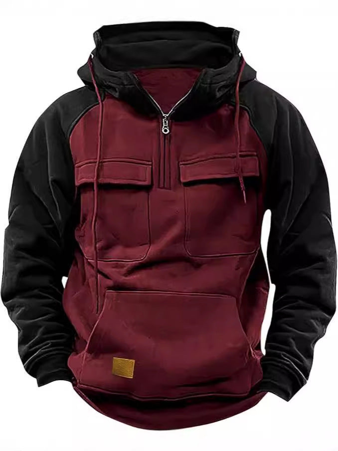 Streetwave Men's Functional Hoodie With Practical Chest Pockets For Active Outdoor Versatility