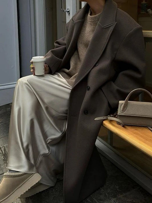 Street Wave Oversized Coat Cozy Warmth With Elegant Details For Trendsetting Everyday Wear