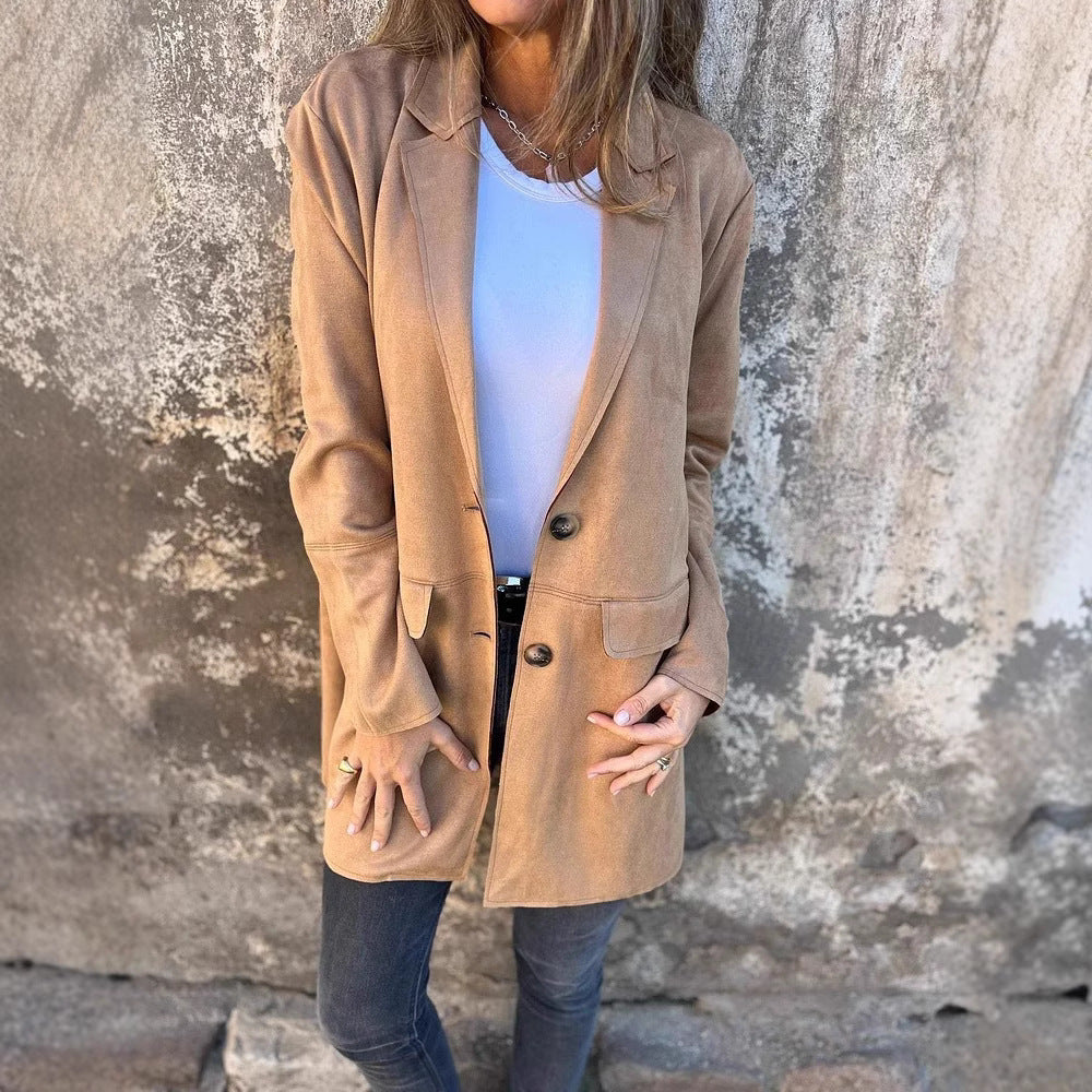 Streetwave Womens Tailored Long Jacket Modern Blazer For Work And Weekend Wear Everyday Chic
