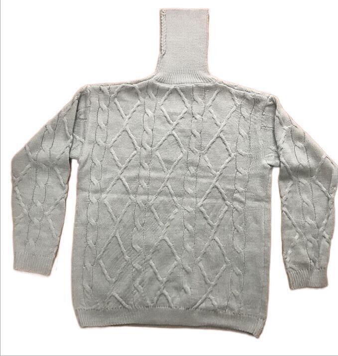 Street Wave Mens Cable Knit Sweater With High Collar And Textured Pattern For Warmth
