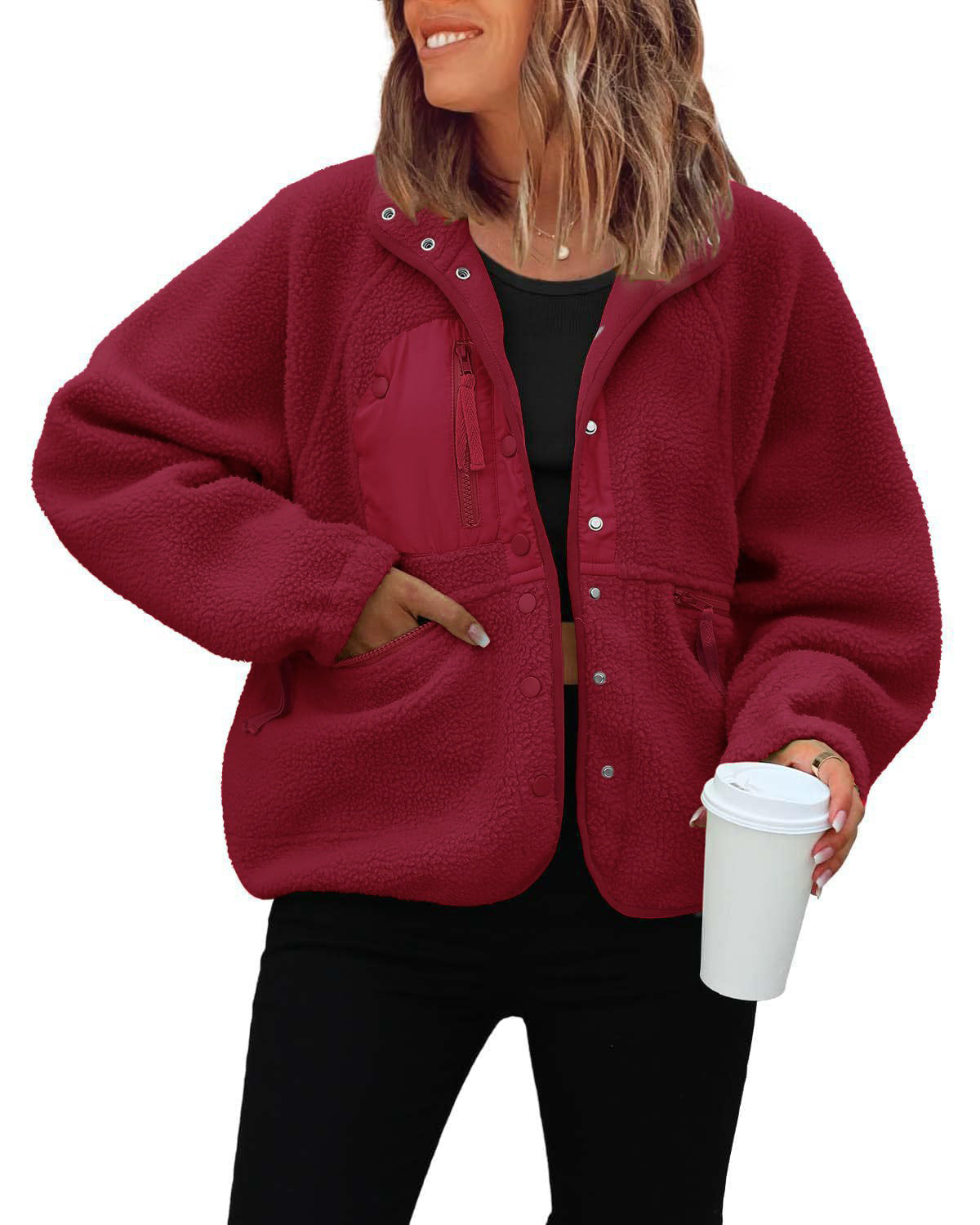 Street-Wave Cozy Fleece Jacket For Women With Practical Pockets And Warmth Soft Lined Comfort