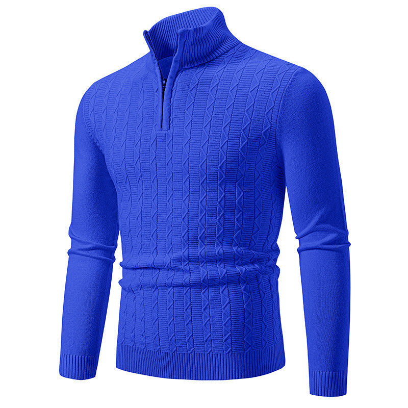 Streetwave Mens Cable Knit Zip Neck Sweater Warm And Stylish Knitwear For Cold Weather