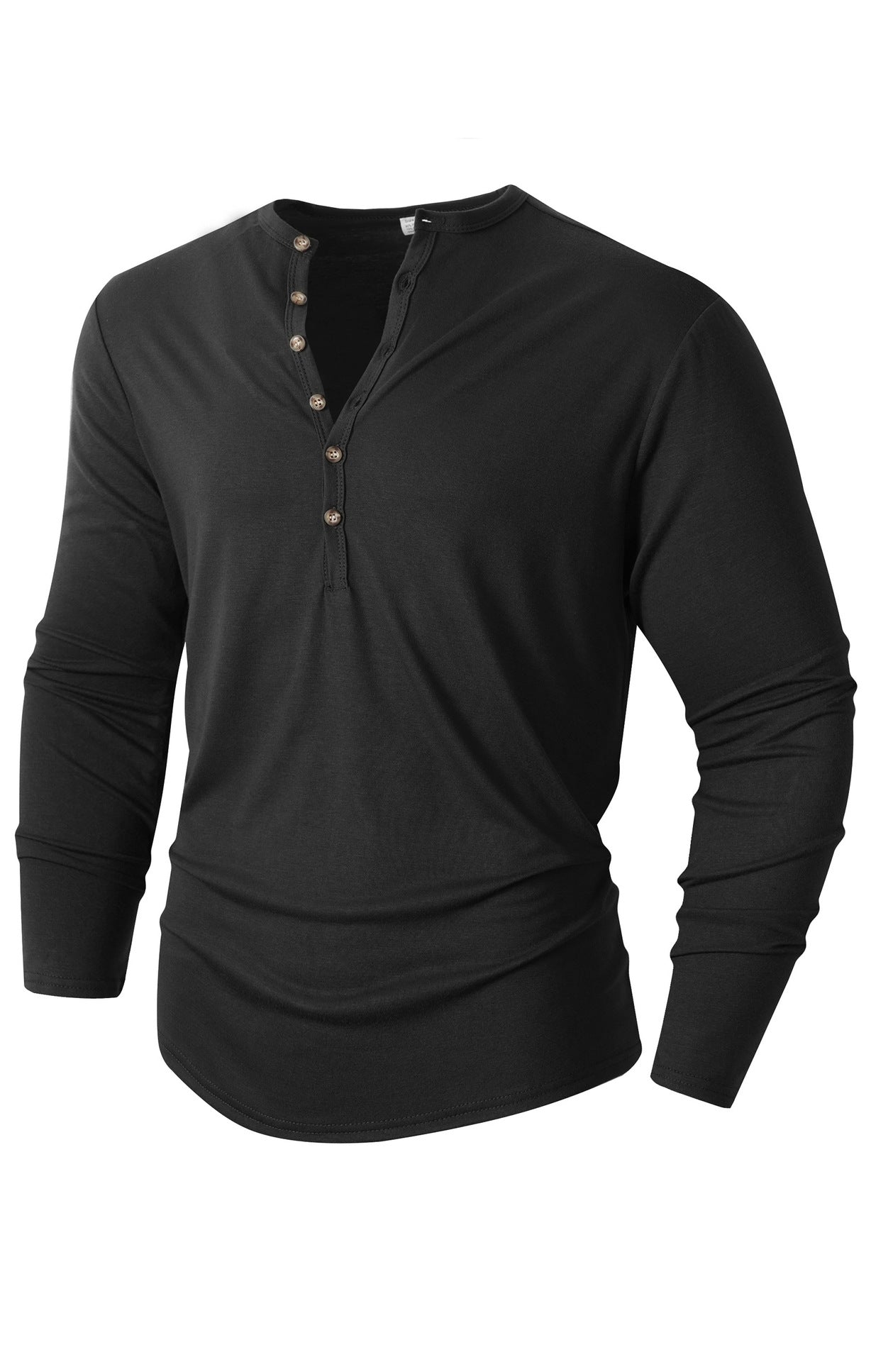 Streetwave Mens Long Sleeve Henley Shirt With Button Placket Soft Cotton Blend Comfort