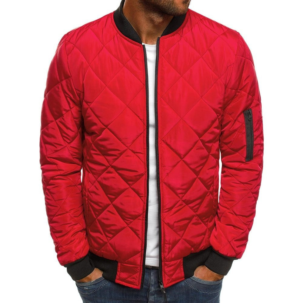 Street-wave Mens Quilted Transitional Jacket With High Collar And Side Pockets Lightweight Warm