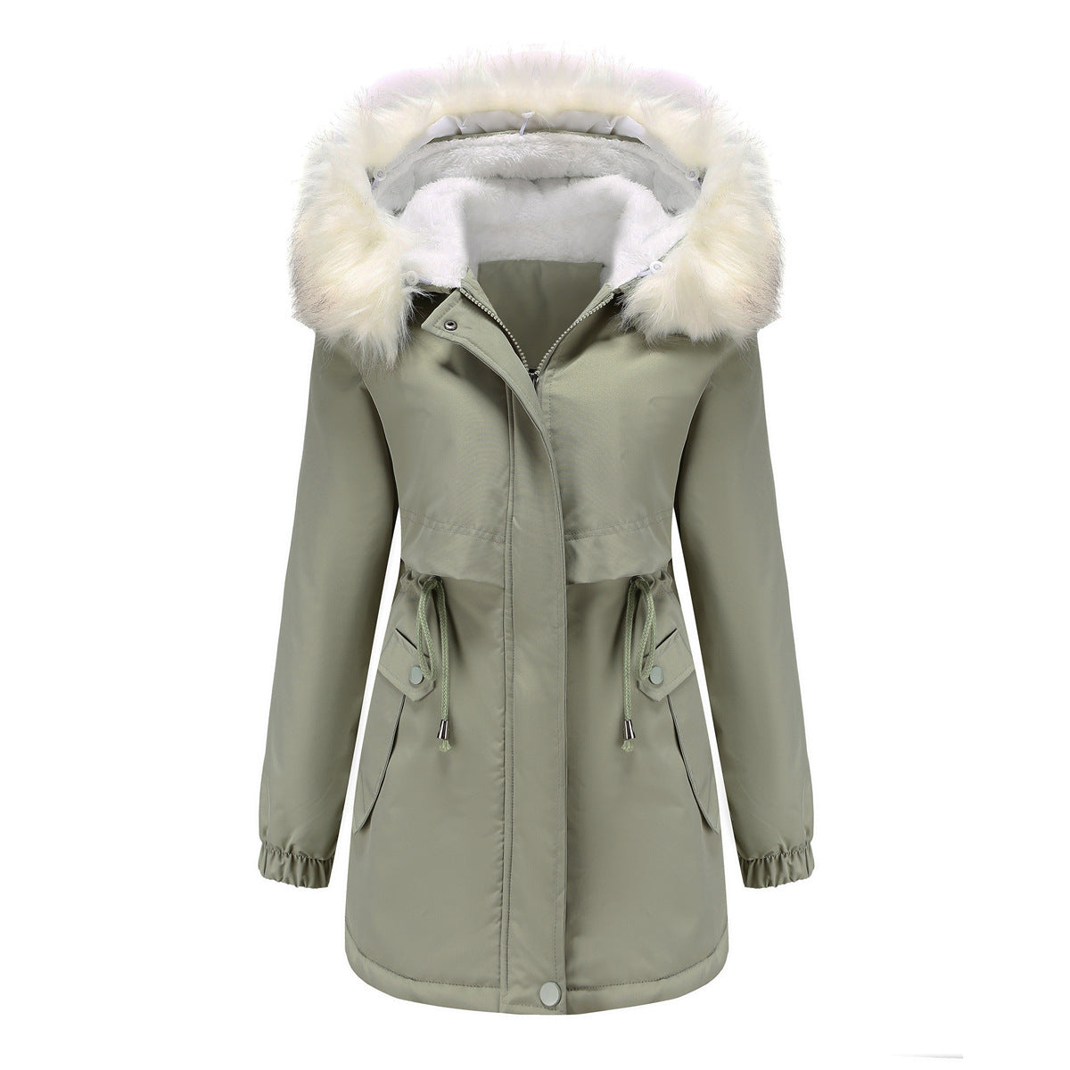 Street-Wave Womens Winter Jacket With Detachable Fur Collar For Warmth And Chic Style