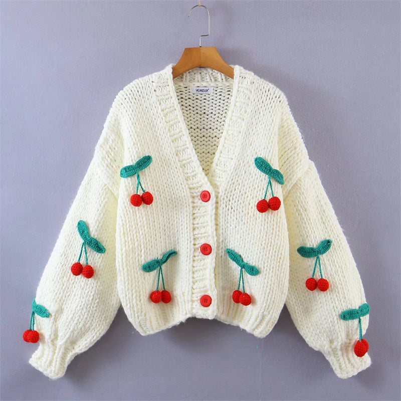 Street-Wave Floral Embroidered Oversized Knit Cardigan For Women Cozy Chic Statement Piece
