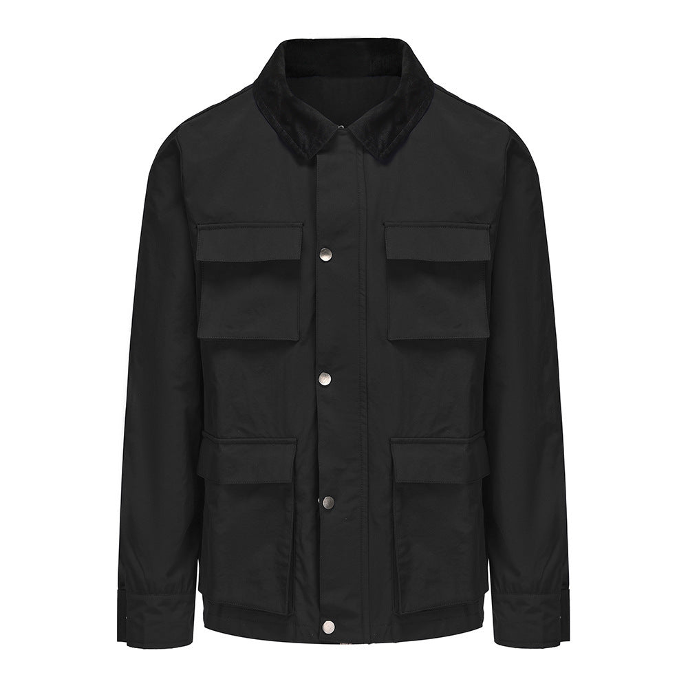 Streetwave Mens Utility Jacket With Faux Fur Collar, Stylish Multi Pocket Design For Urban City Wear