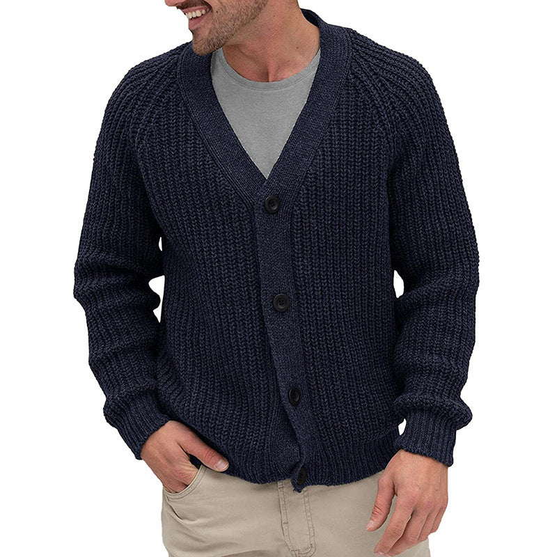Mens Cardigan With Chunky Knit Texture And Elegant Button Details Street Wave For Men Cozy Timeless Style