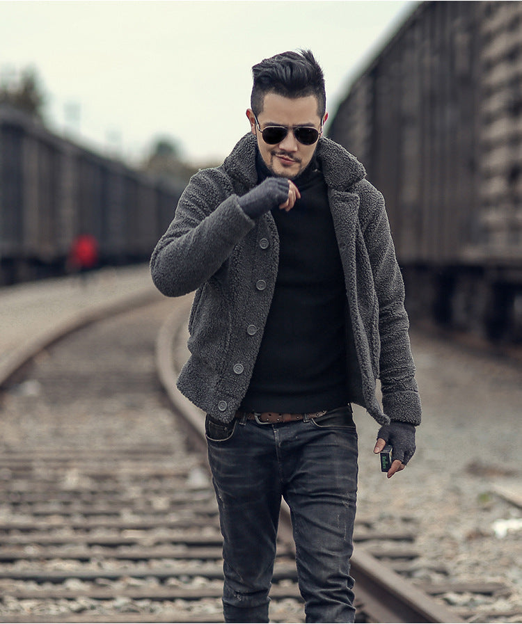 Street-Wave Thomaskapelle Padded Jacket For Men Warm Fleece Lined Button Closure Casual Style
