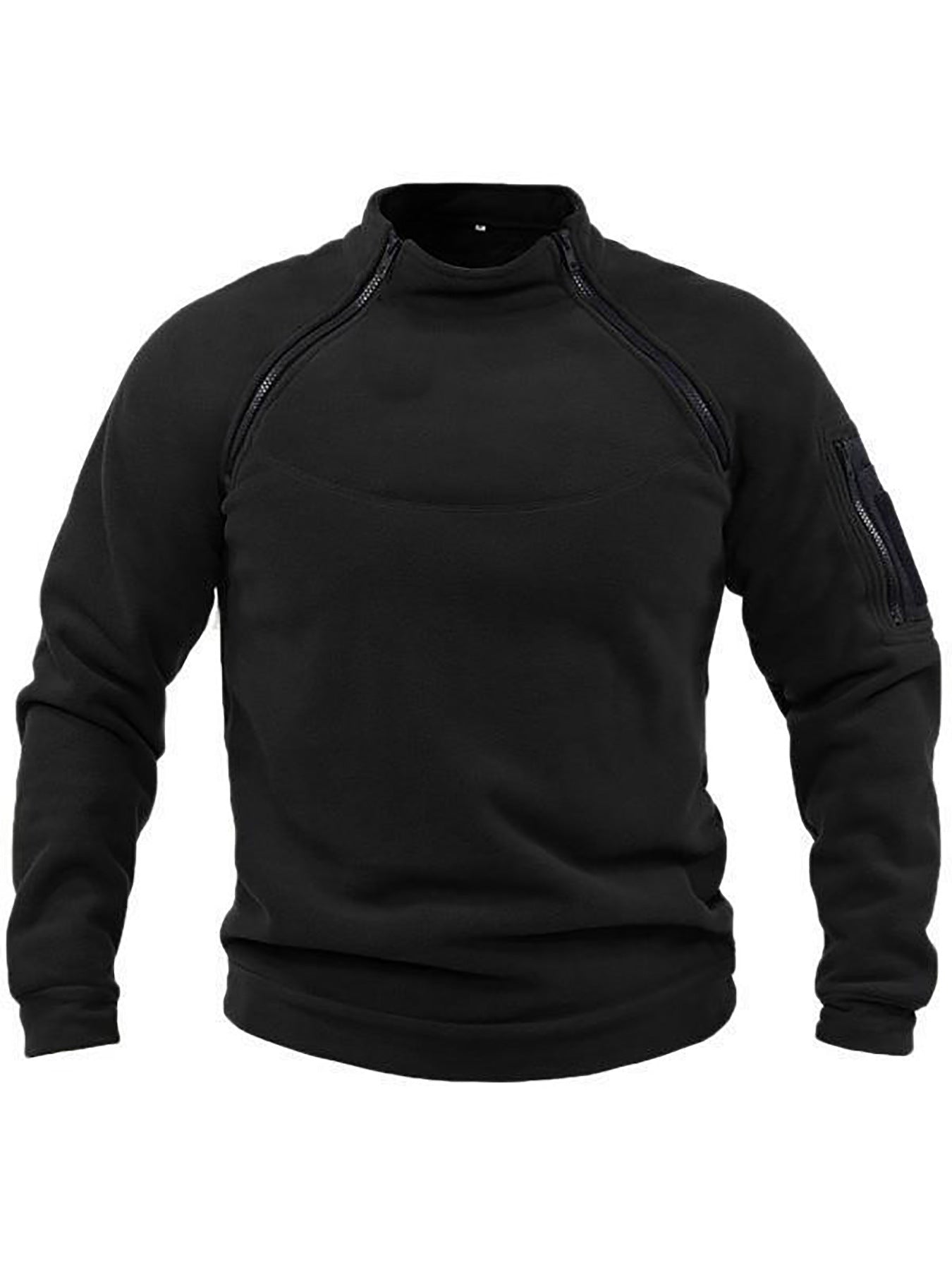 Street-wave Men's Thermal Fleece Pullover With High Collar And Zipper Pocket For Cold Weather Comfort