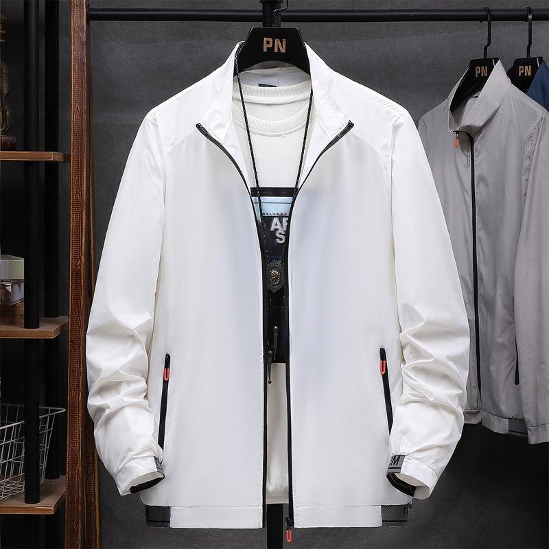 Street-wave Mens Lightweight Water-Resistant Transition Jacket With Zip Pockets For Everyday Wear