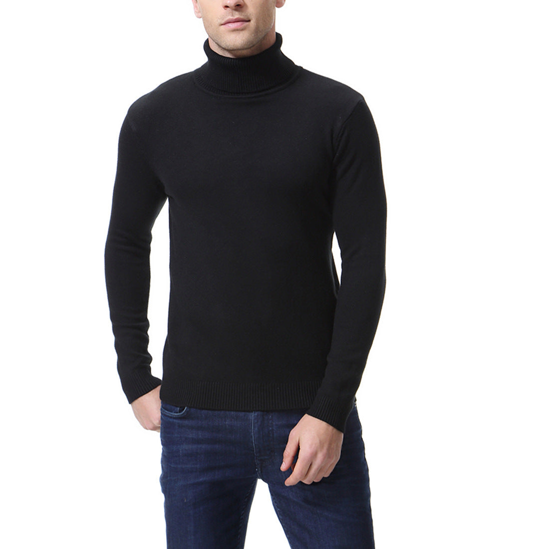 Men's Fine Cotton Turtleneck Sweater Street Wave Soft Comfort For Everyday Wear Premium Warmth