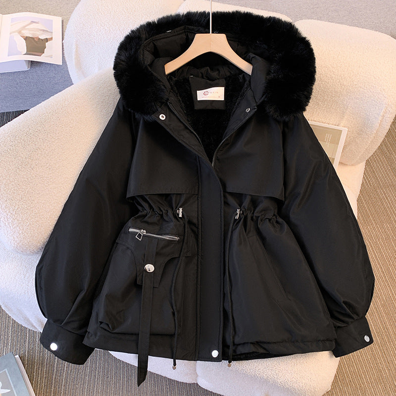 Winter Jacket For Women Street-Wave Removable Faux Fur Collar Cozy Warm With Practical Pockets