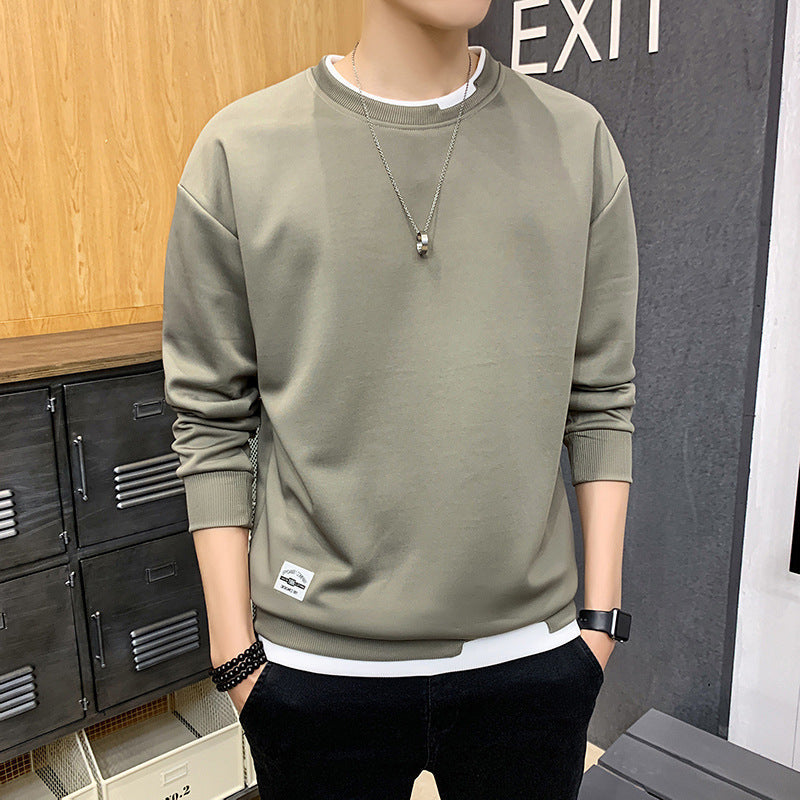 Mens Casual Sweatshirt With Contrast Hem From Street Wave Premium Soft Cotton Blend For Everyday Wear
