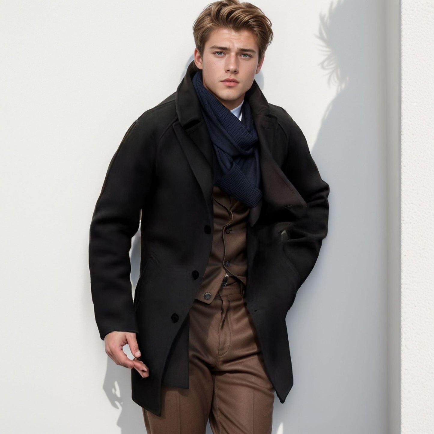 Men's Duffle Coat Street-Wave Premium For Style-Conscious Men Stand-Up Collar And Practical Pockets Versatile