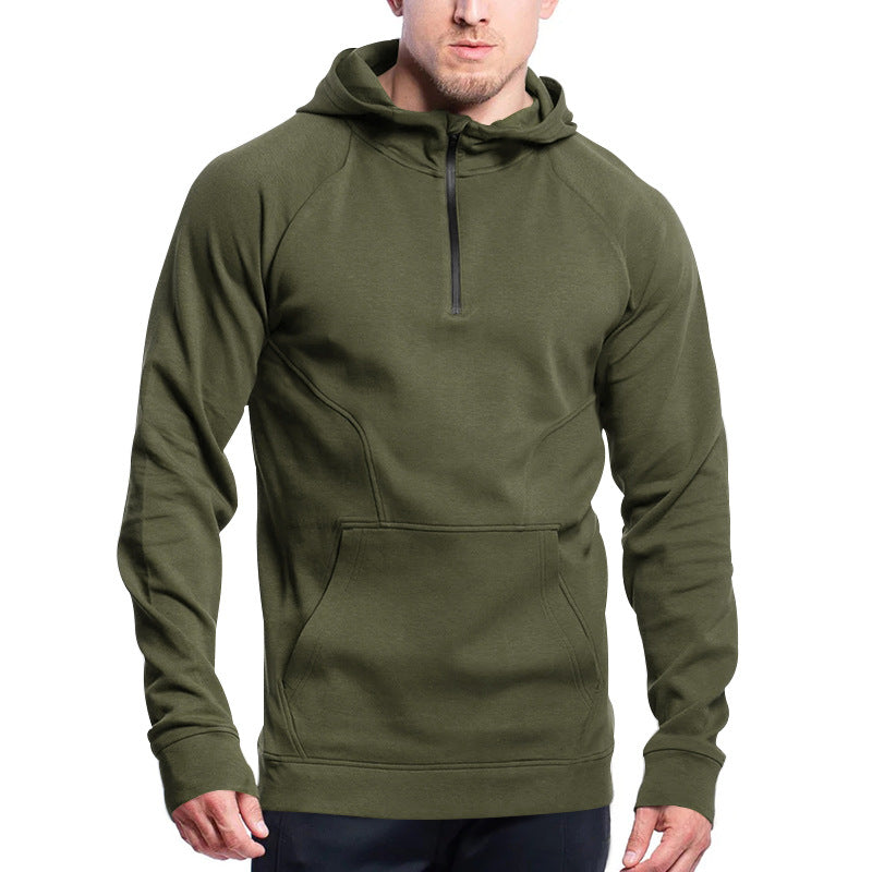 Street Wave Men's Functional Zip Hoodie With Kangaroo Pocket For Active Comfort