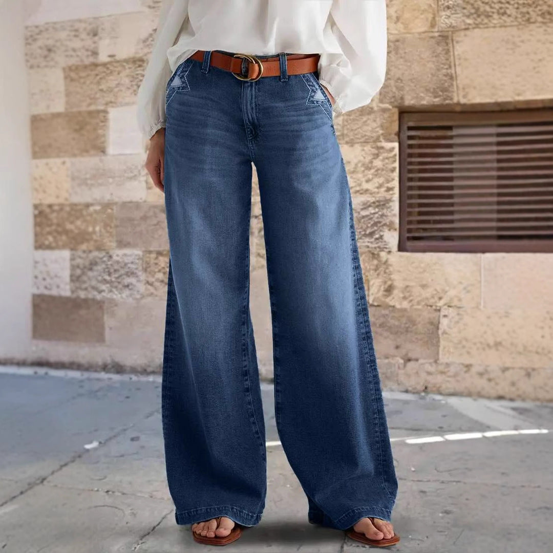 Street-Wave Boho Wide-Leg Jeans For Women With High Waist And All-Day Comfortable Fit