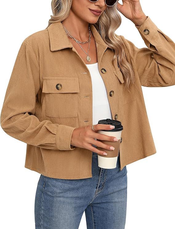 Street-wave Women Overshirt Jacket Corduroy Casual Everyday Wear For Stylish Relaxed Fit