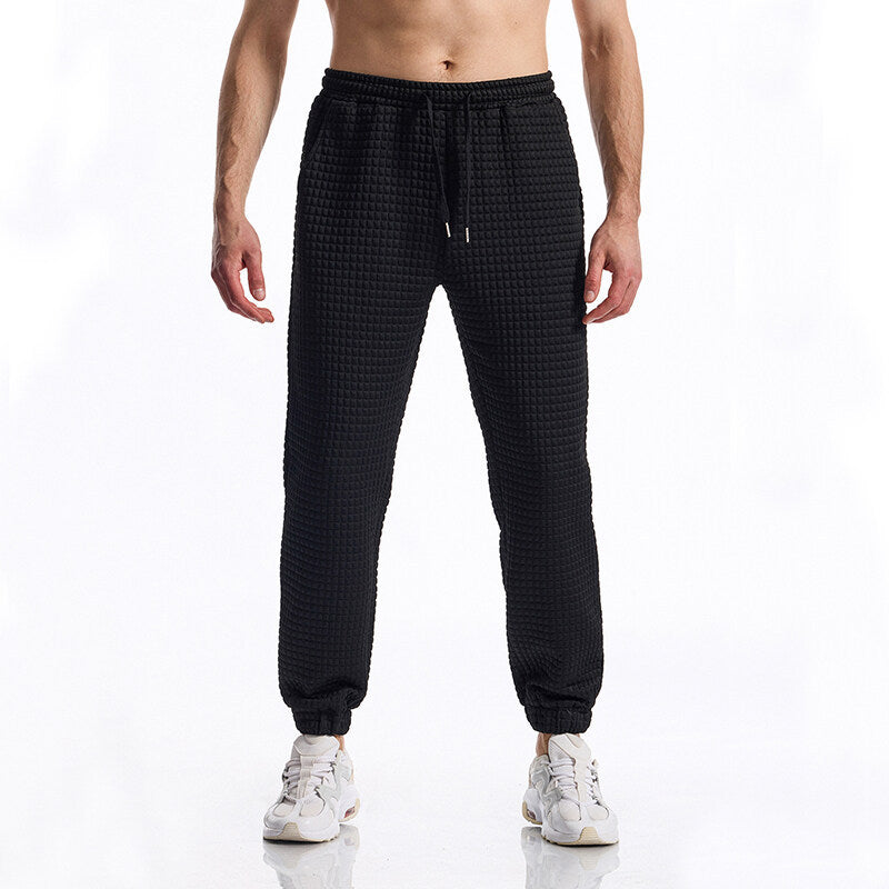 Streetwave Mens Textured Joggers Comfortable Structured Surface Sweatpants for Training