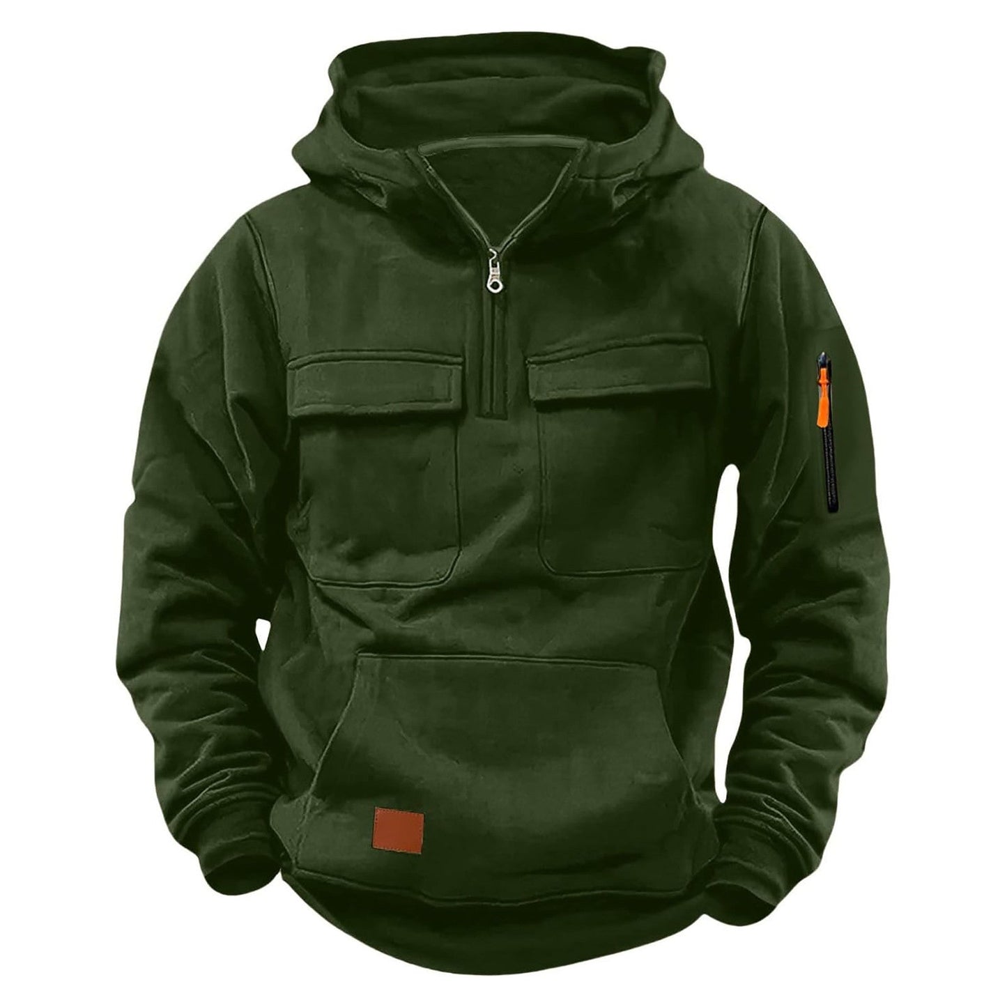 Street-Wave Men's Functional Hooded Zip Jacket With Practical Pockets For Active Men