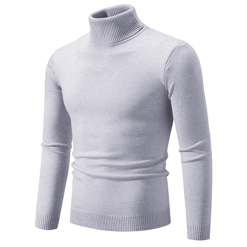 Street-Wave Men's Elegant Fine Cotton Turtleneck Sweater Slim Fit Soft Comfort Everyday Wear