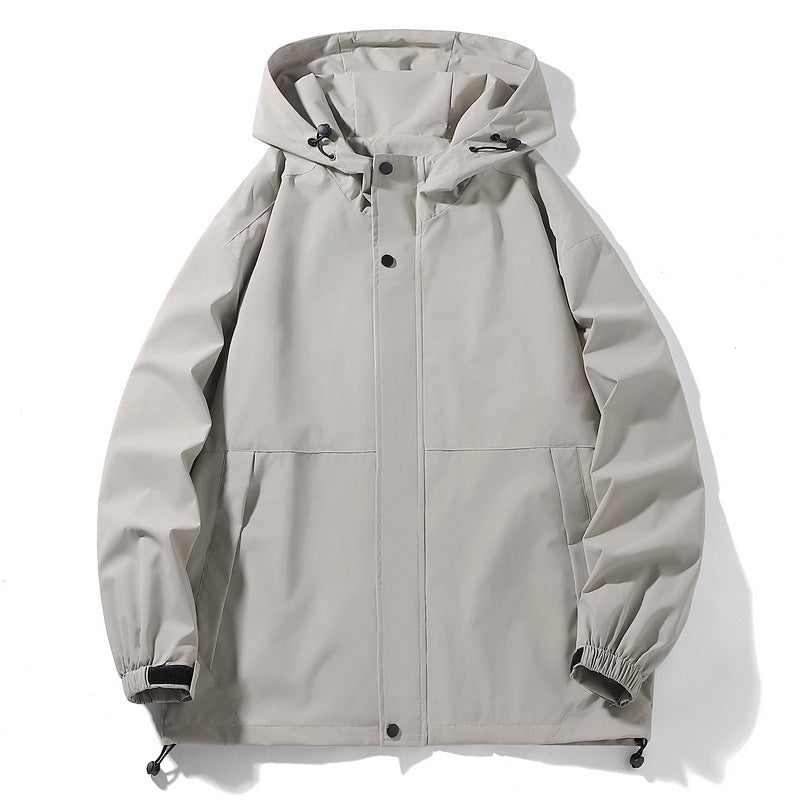 Waterproof Mens Transitional Jacket With Adjustable Hood And Practical Pockets Street Wave