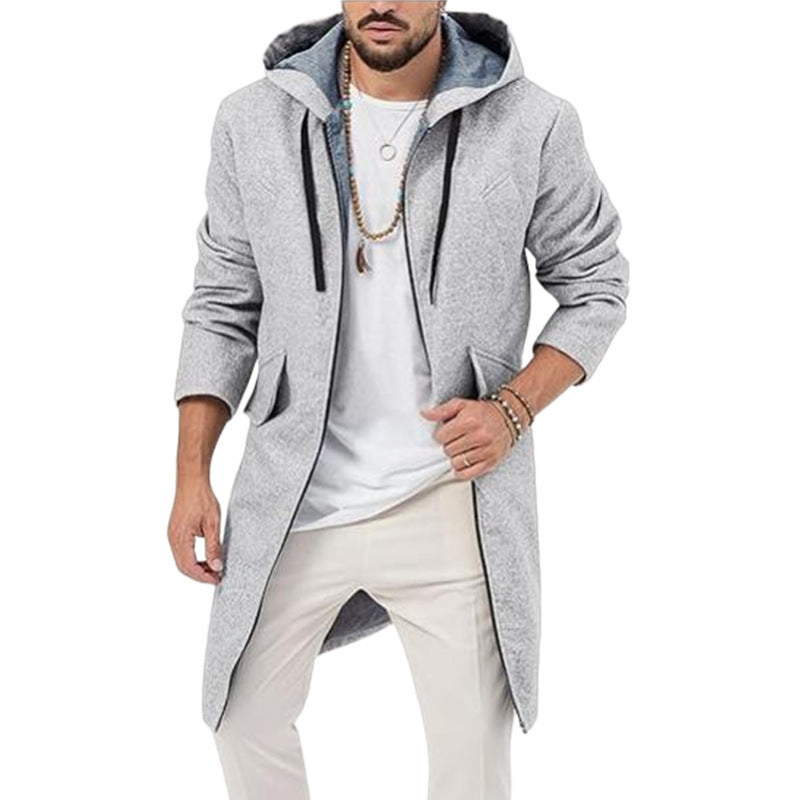Street-Wave Mens Lightweight Hooded Jacket With Soft Fabric And Zip Front Pockets