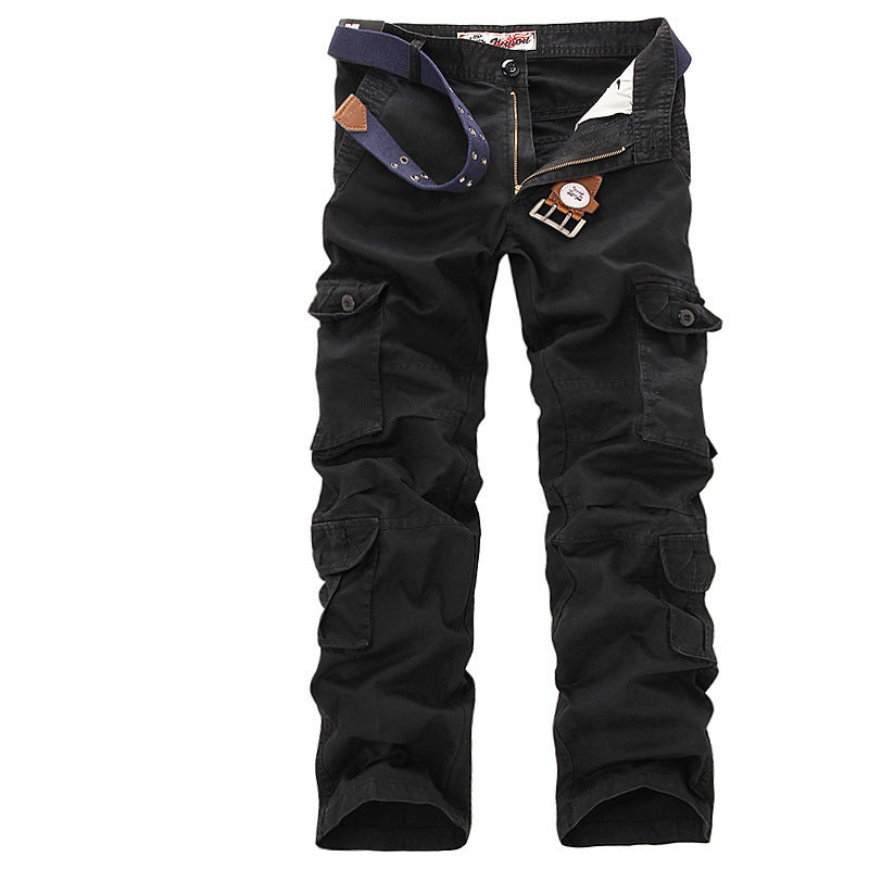 Street-Wave Men's Cargo Pants with Adjustable Waistband and Multiple Pockets for Outdoor Enthusiasts