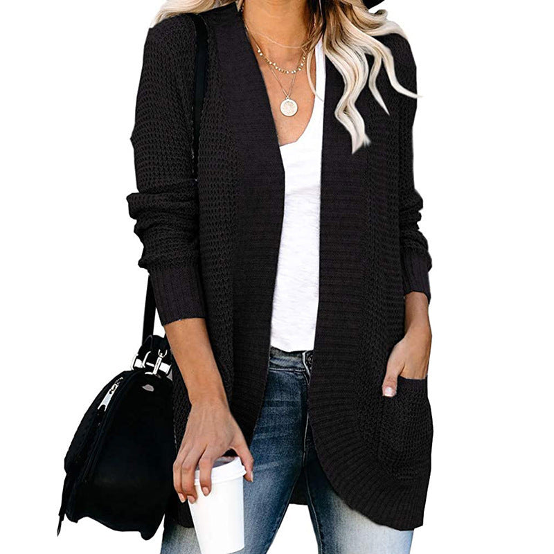 Streetwave Women's Knit Cardigan With Pockets Open Front For Cozy Everyday Style