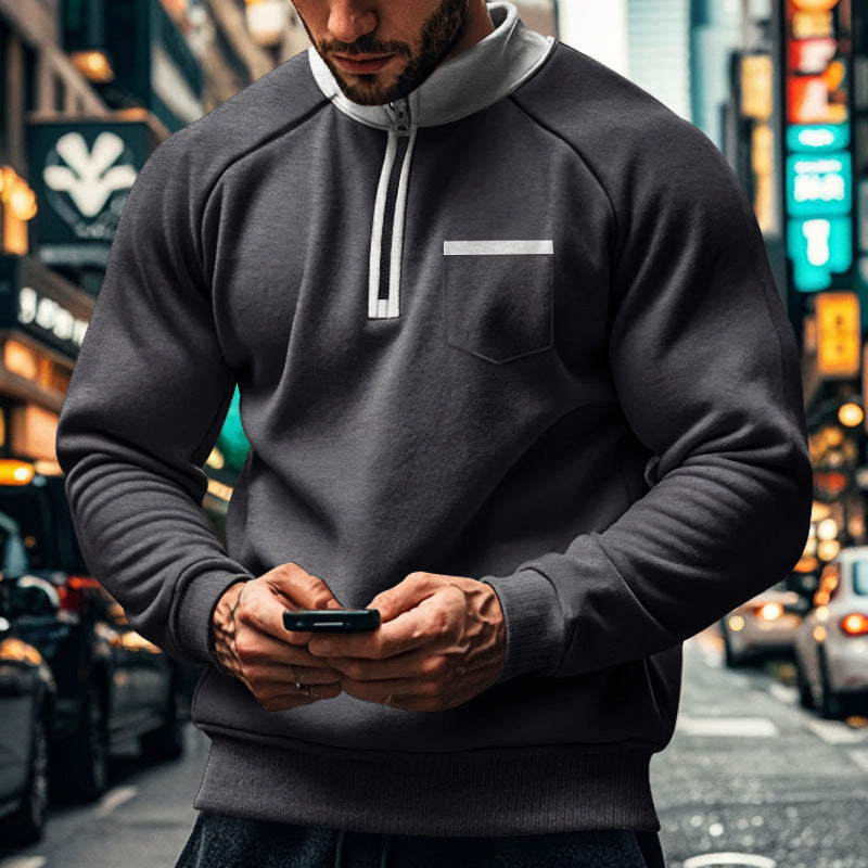 Street-Wave Mens Functional Quarter Zip Pullover Breathable Comfort For Active Men Everyday