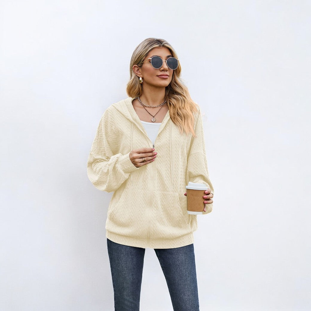Street Wave Cozy Knit Hoodie for Women with Soft Comfort Oversized Fit and Flattering Style