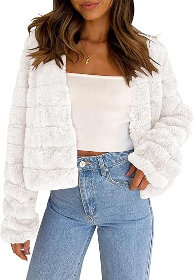Streetwave Fluffy Short Faux Fur Jacket For Women Modern Design Warm Cozy Style