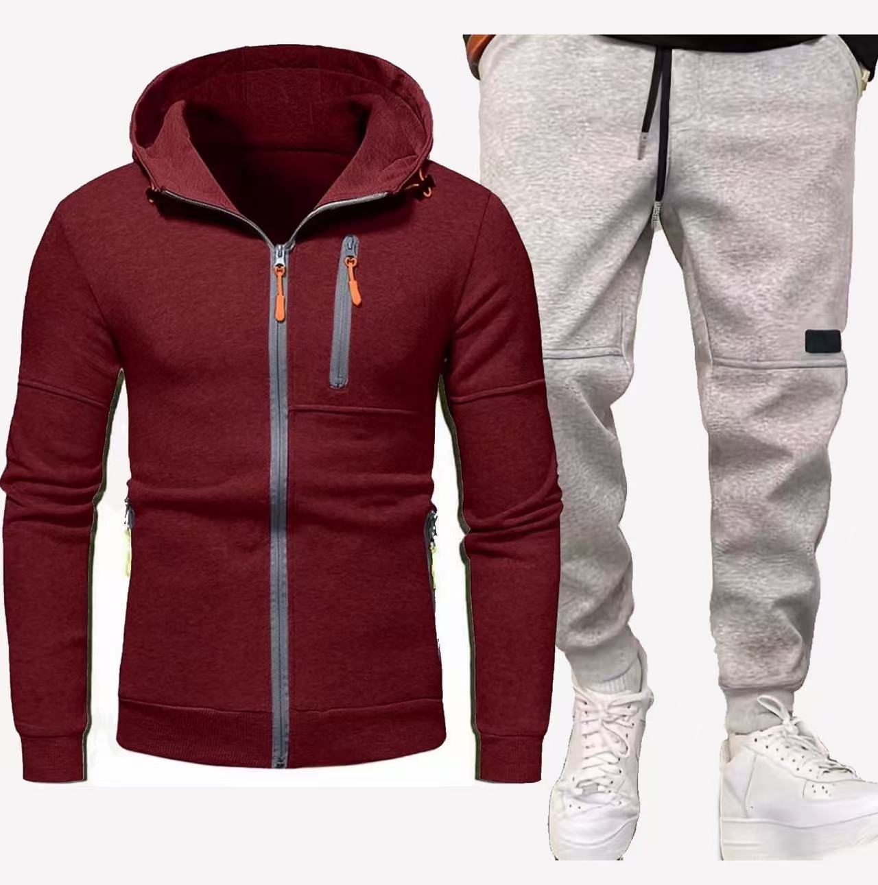 Mens Streetwave Breathable Tracksuit Set With Hooded Zip Pockets For Active Athletes
