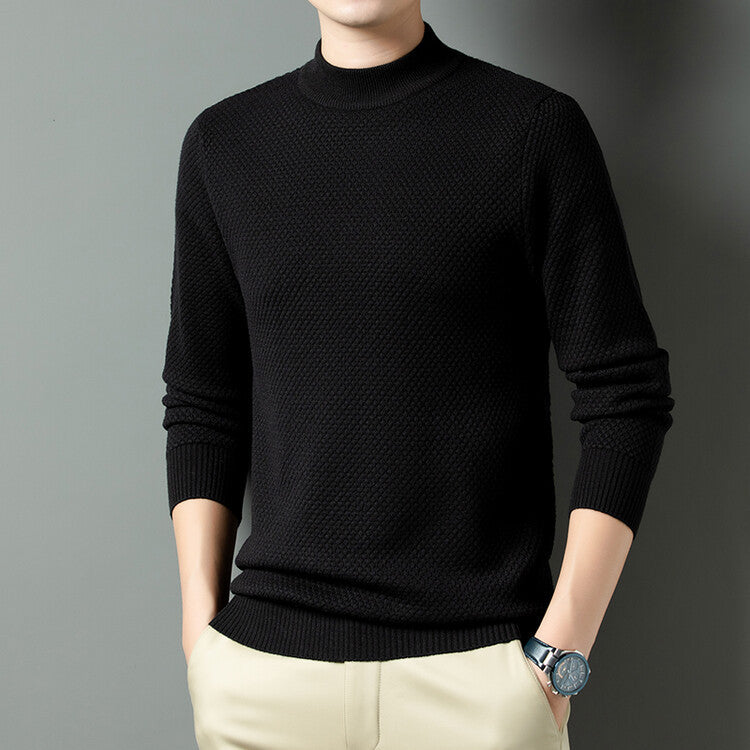 Street-Wave Men's Structured Cotton Turtleneck Sweater For All Day Comfort And Style