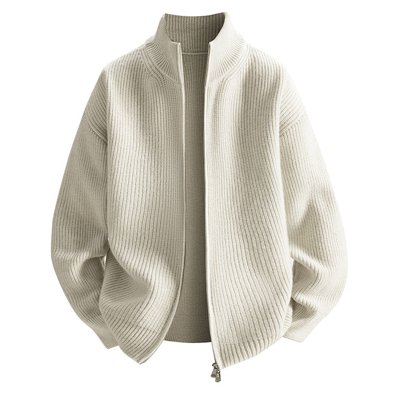 Street-Wave Women's Knit Cardigan With High Collar Zip For Cozy Warmth And Effortless Style