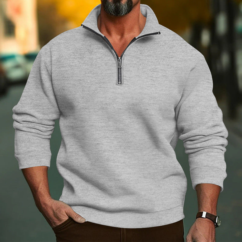 Street-Wave Men's Half Zip Sweatshirt With Soft Fleece Interior For Warm Everyday Comfort