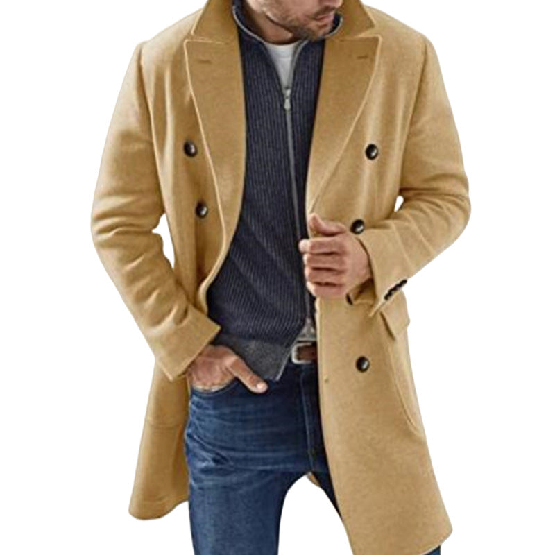 Street-Wave Men's Double-Faced Wool Coat With Classic Fit And Modern Details For Everyday Style