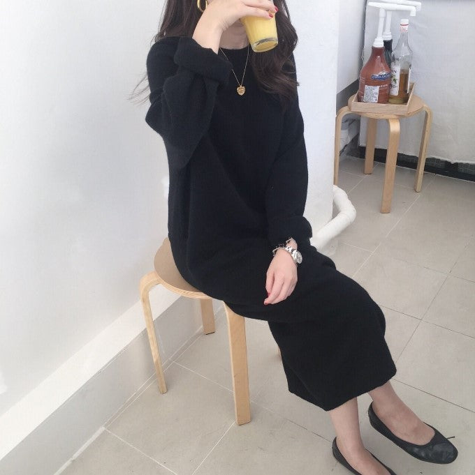 Street-Wave Women Oversized Knit Wool Dress Premium Cozy Comfort for Casual Everyday Wear