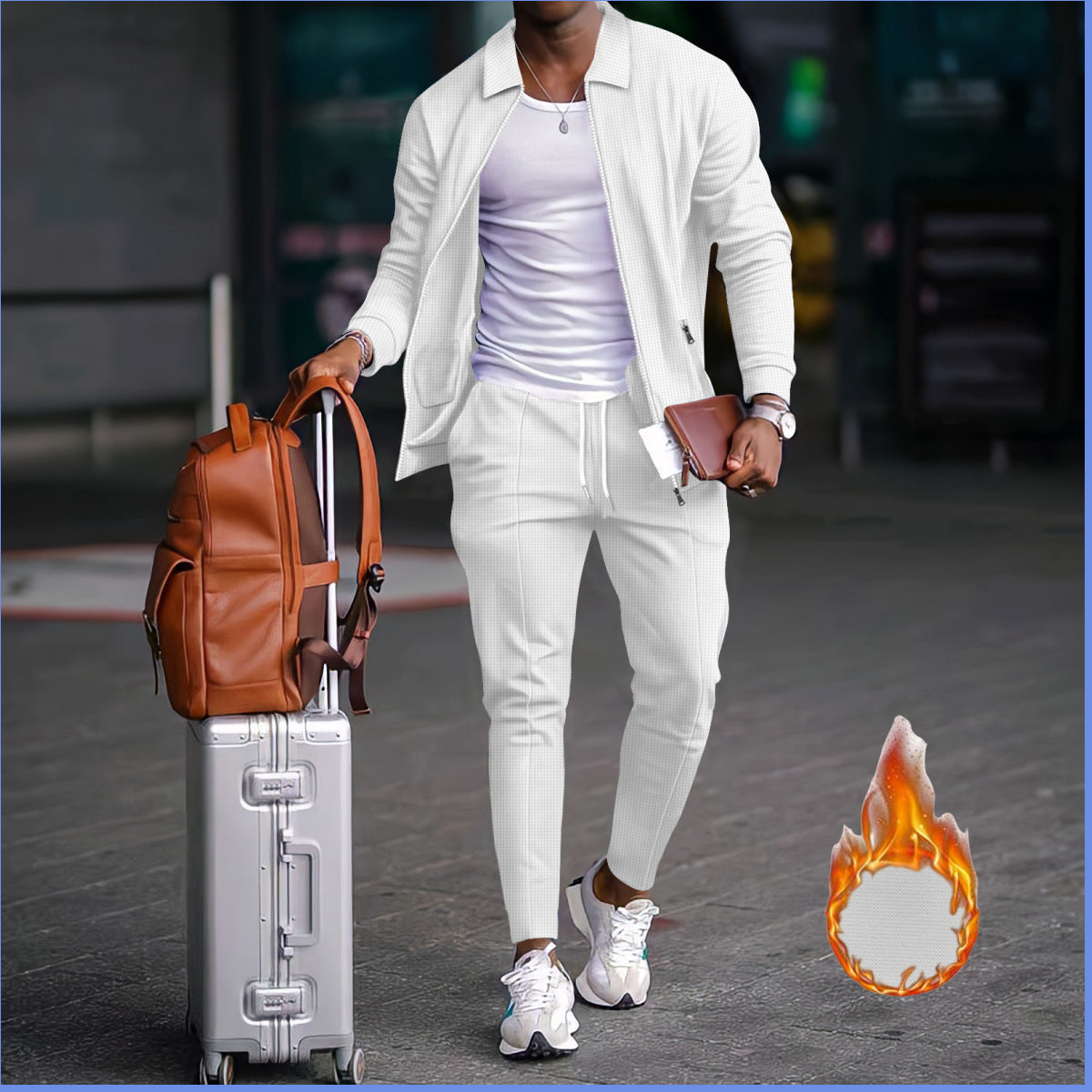 Streetwave Mens Athletic Leisure Suit With Structured Design And Elastic Waistband
