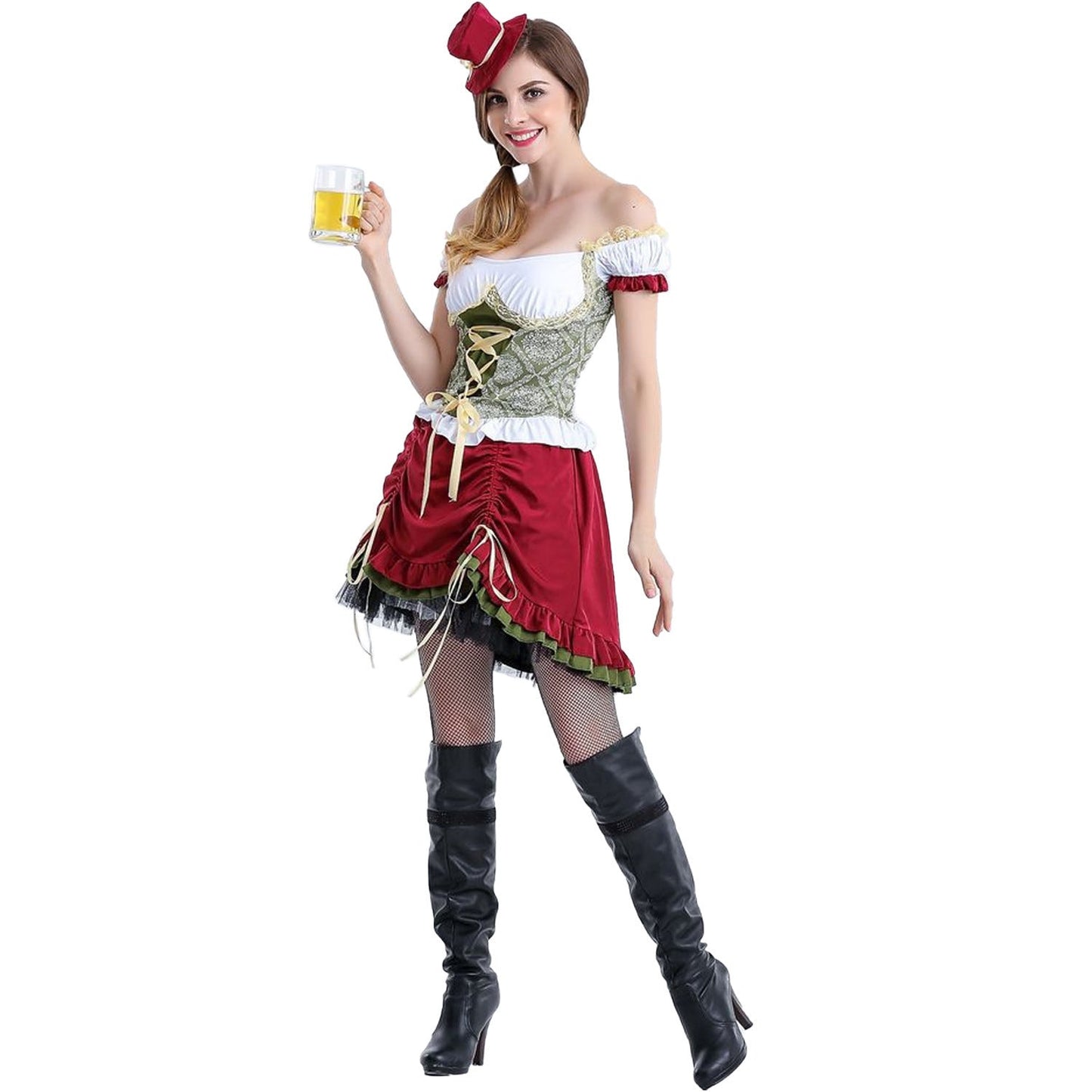 Streetwave Dirndl Costume For Women With Elegant Ruffles And Romantic Bodice For Oktoberfest Festivities