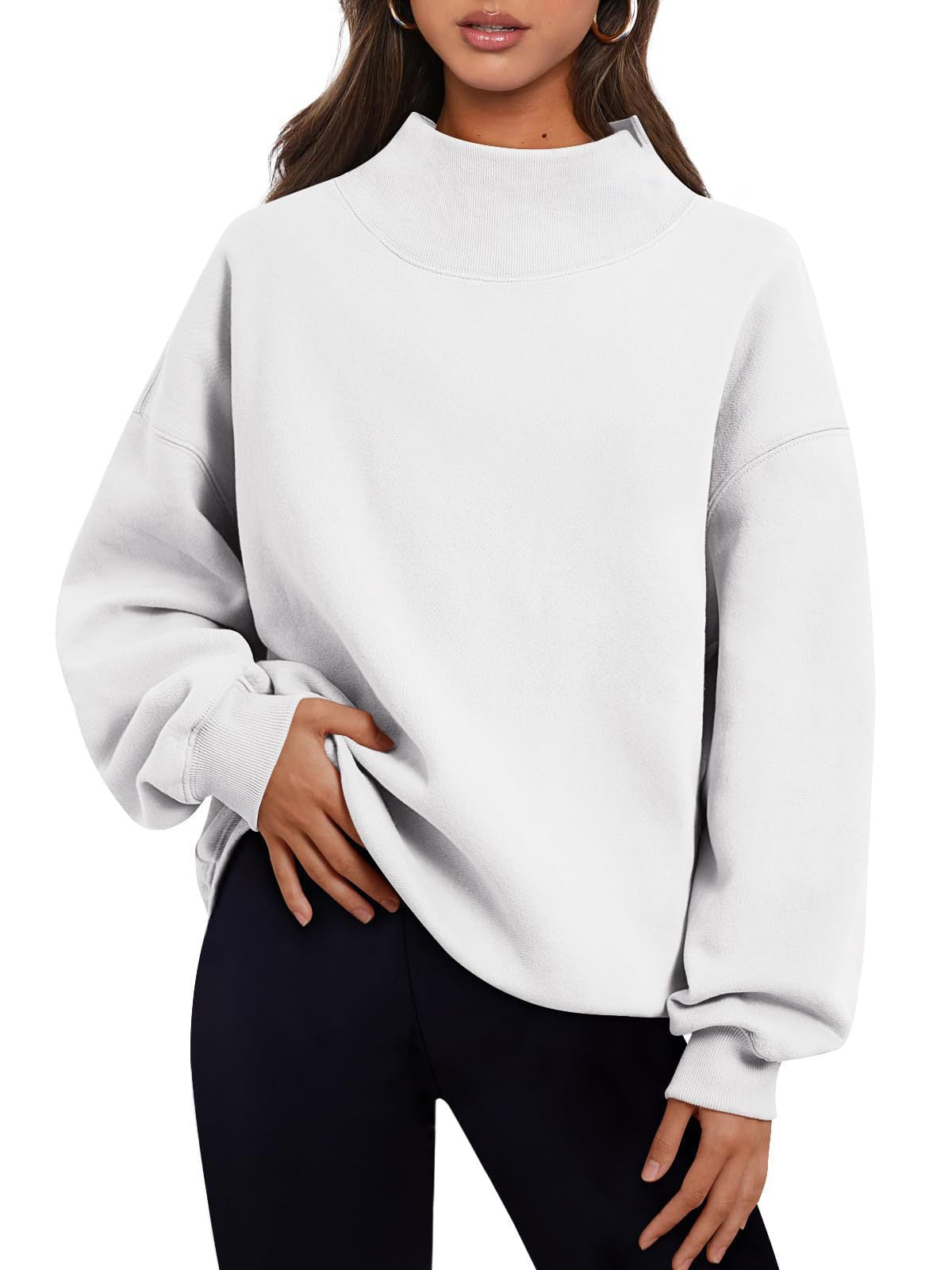 Street Wave Womens High Collar Sweater Soft Cozy Knit For Everyday Style And Comfort